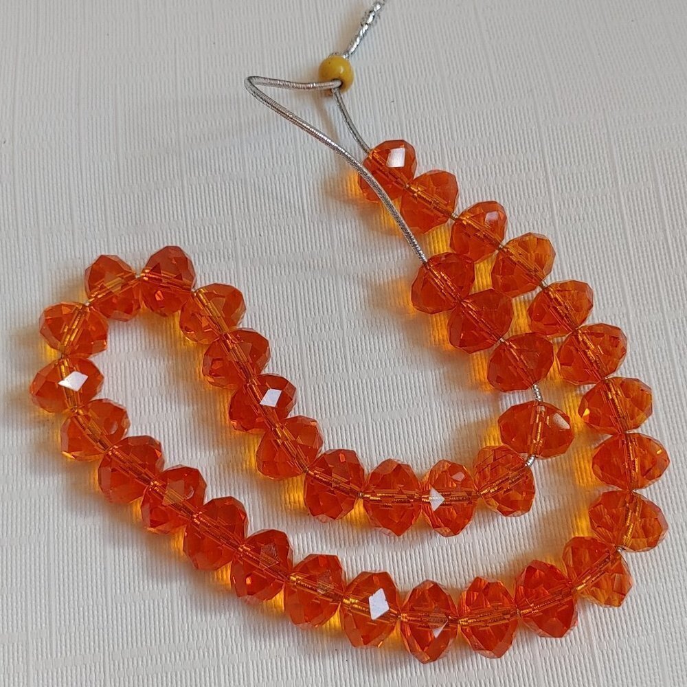 Beautiful Vintage Glass Beads Orange LOT OF 36
